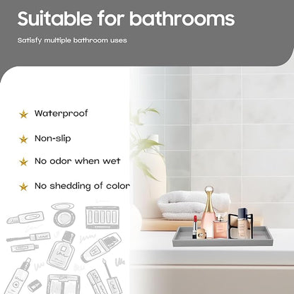 Vanity and Bathroom Tray, 9.8" ABS Countertop Organizer, Waterproof Vanity Tray - Image 2