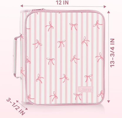 SUNEE Zippered Binder Bag with Handle, 2-Inch 3-Ring O-Ring, 500-Sheet Capacity - Image 6