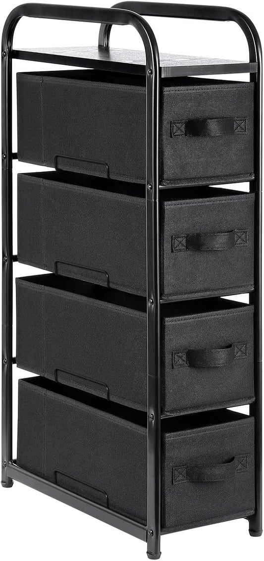 MAX Houser 4 Drawer Narrow Dresser Fabric Storage Tower Vertical Slim Storage by MAXHouser