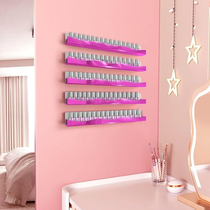 YMVV Wall-Mounted Nail Polish Organizer Rack - Image 2