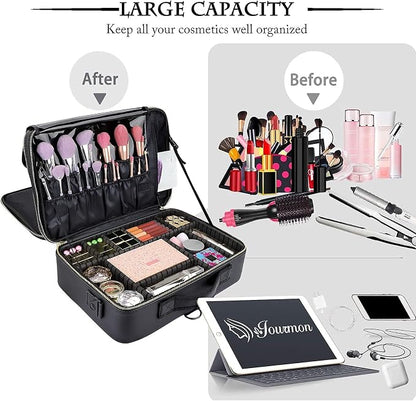 JOURMON Travel Makeup Train Case, Large Capacity Cosmetic Bags - Image 5
