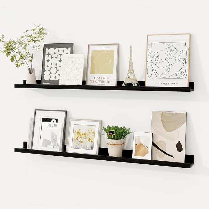 Picture Ledge Shelf, Floating Shelves Set of 2, 36 Inches Solid Wood Nursery by FunMemories