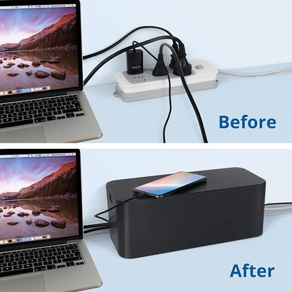 ZhiYo Cable Management Box Black, Cord Hider Box to Conceal Power Strips on - Image 4