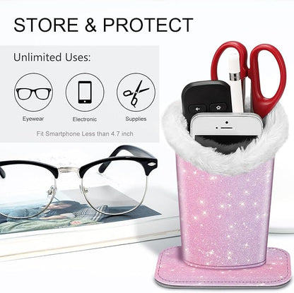 Fintie Plush Lined Eyeglasses Holder, Glasses Stand Case, Anti-scratch Glasses - Image 3