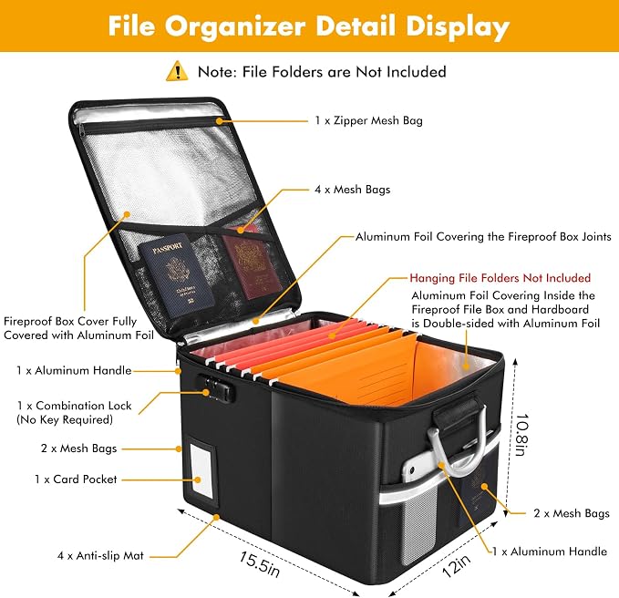 TOMKID Fireproof File Cabinet - Image 3