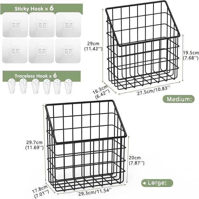 Greentainer 2 Pack Bath Toy Storage Organizer, Large Rustproof Metal Wire Basket - Image 2