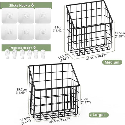 Greentainer 2 Pack Bath Toy Storage Organizer, Large Rustproof Metal Wire Basket - Image 2