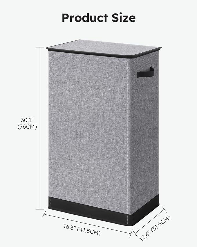 SOLEDI Laundry Hamper with Lid 100L Large & Tall Collapsible Laundry Basket - Image 5