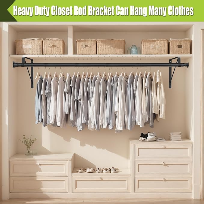 Closet Rod, 17 to 87 Inch Closet Rods 1.3 Inches Heavy Duty Closet Rod - Image 6