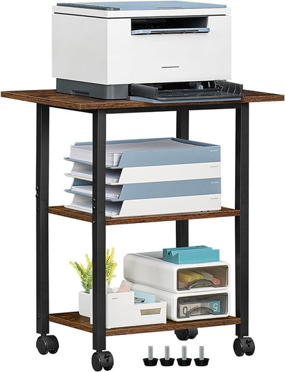 Lerliuo 3-Tier Printer Stand, Industrial Mobile Printer Table - Image 7