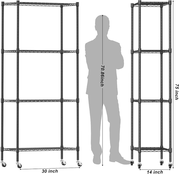 Homdox Heavy Duty 4-Tier Metal Shelving Unit - Image 3