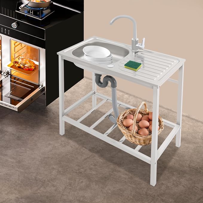Free Standing Stainless Steel Sink 30" Commercial Sinks - Image 4