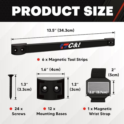 Magnetic Storage Organizer Tool Holder, Magnetic Tool Holder Strip, Shop and - Image 2