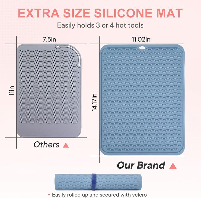 Oversize Silicone Heat Resistant Mat, Portable Travel Mat Cover - Image 3