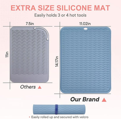 Oversize Silicone Heat Resistant Mat, Portable Travel Mat Cover - Image 3