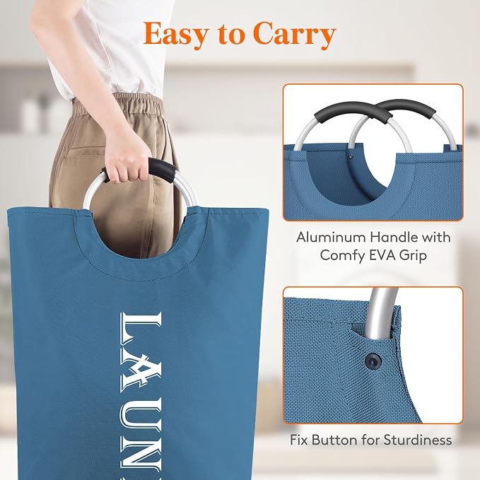 Lifewit 120L 2-Pack Large Laundry Basket, Collapsible Laundry Hamper - Image 3