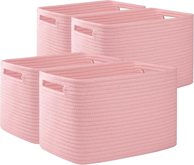 OIAHOMY 4 Pack Storage Baskets for Organizing, Cube Storage Bins for Shelves by MasterofSpaceOptimization