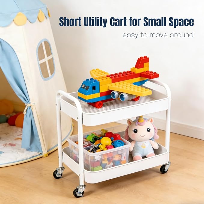 2 Pack Two Tier Rolling Cart - Image 7