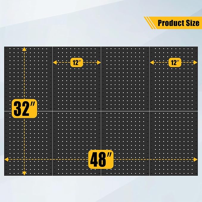 PBHEPJ 8 Pcs Metal Pegboard Panels, Heavy Duty Peg Boards - Image 2