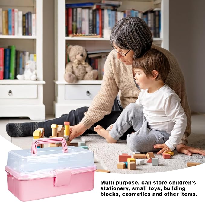 10Inch Tackle Box Organizer and Storage, Three-Layer Sewing Box - Image 8