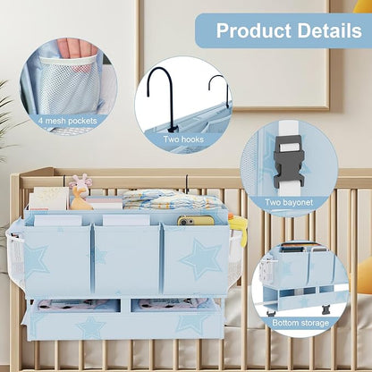 homyfort Bedside Caddy Organizer, Dual-Purpose Bedside Storage - Image 6