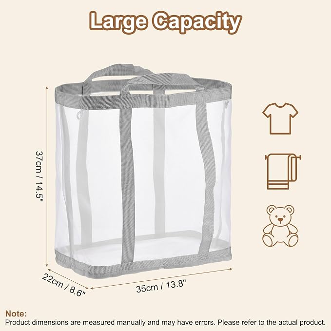 uxcell Collapsible Laundry Basket, Mesh Hamper - Image 2