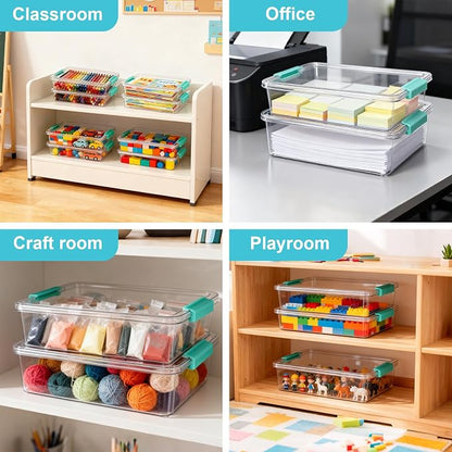 6 Qt Clear Plastic Storage Bins Containers - Image 9