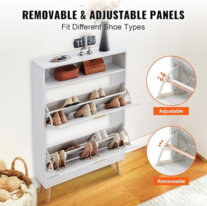 VEVOR Shoe Storage Cabinet for Entryway, 31.5" D x 9.4" W x 47.3" H - Image 7
