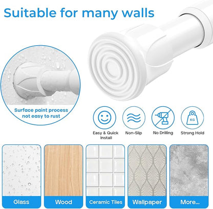 6 Pack Tension Rods for Windows 28 to 48 inch, Adjustable Curtain Rods No - Image 3