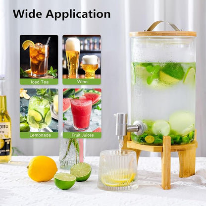 1.2 Gallon Large Glass Drink Dispenser - Image 3