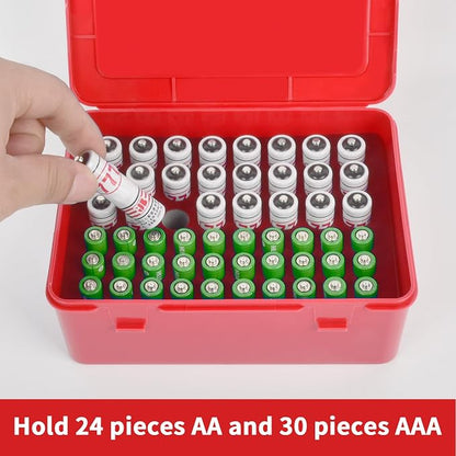 FULLCASE Battery Storage Organizer Holder Holds 54 AA AAA Batteries, Box Cases - Image 2