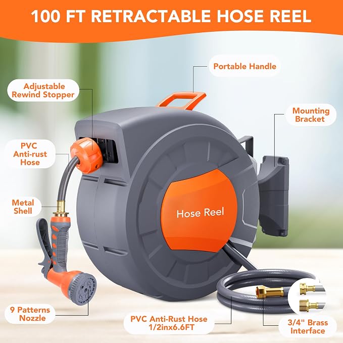 GAOMON Retractable Garden Hose Reel - Image 4