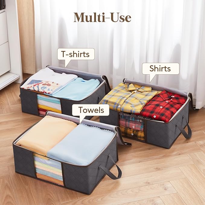 Lifewit 6 Pack Clothes Storage Bag, Foldable Storage Bin Closet Organizer - Image 6