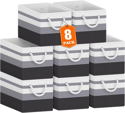 Storage Bins 8-Pack, Foldable Storage Baskets by Fabtotes