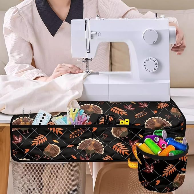 Gomyblomy Turkeys Sewing Machine Silencer Mat, Thanksgiving Theme Durable Dust - Image 5