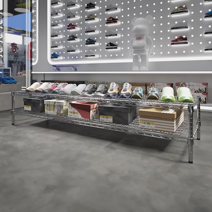 21" Deep x 72" Wide x 14" Height Wire Shelving Kit | 2-Tier | NSF Commercial - Image 2