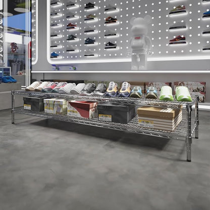 21" Deep x 72" Wide x 14" Height Wire Shelving Kit | 2-Tier | NSF Commercial - Image 2