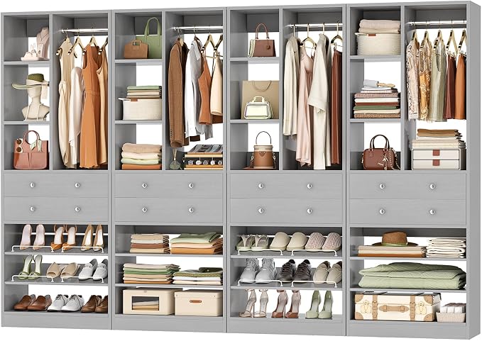 Besiost Closet System, Fit 120"/10FT Walk-in Closets Systems, Free Standing by Besiost