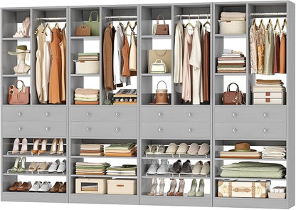 Besiost Closet System, Fit 120"/10FT Walk-in Closets Systems, Free Standing by Besiost