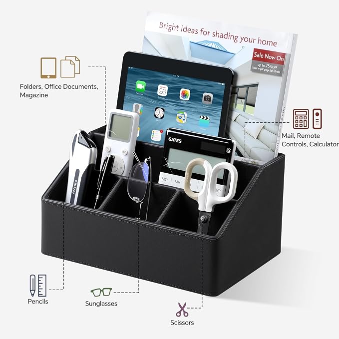 Remote Control Holder with 5 Compartments - Image 3
