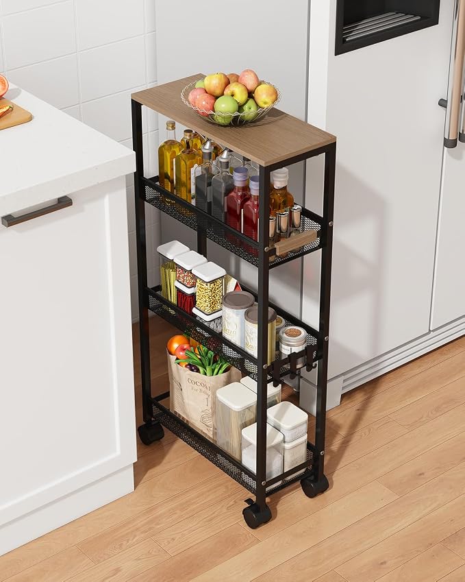 TIPGO Utility Slim Storage Cart, 4 Tier Rolling Cart by TIPGO