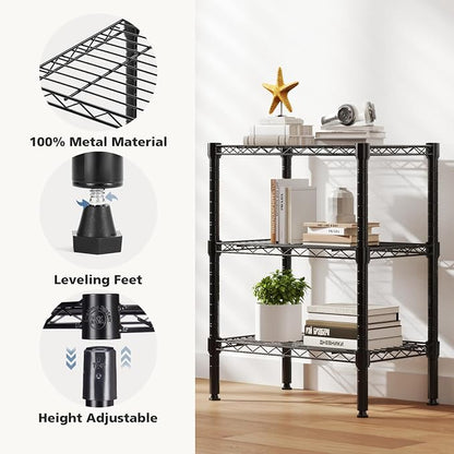 DUMOS 3-Tier Metal Wire Storage Shelves, Adjustable Standing Storage Rack Shelf - Image 4
