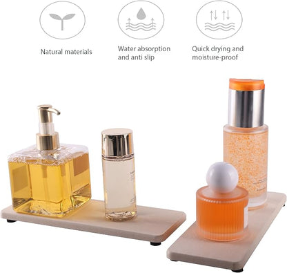 2 Pcs Water Absorbing Stone Trays, Kitchen/Bathroom Sink Soap Dish, Diatomite - Image 5