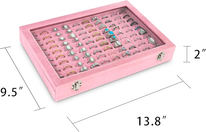 Frebeauty Ring Organizer Tray 100 Slots Ring Holder - Image 2