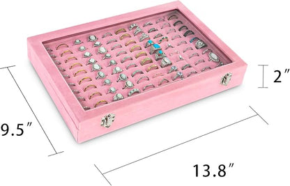 Frebeauty Ring Organizer Tray 100 Slots Ring Holder - Image 2
