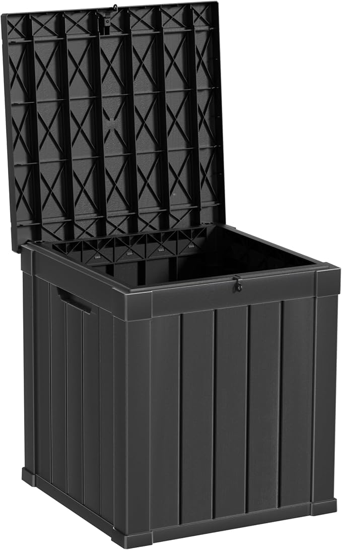 50 Gallon Deck Box, Resin Outdoor Indoor Waterproof Storage Box, Lockable by Kdymod