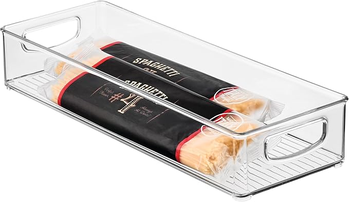 iDesign Slim Extra Long Clear Storage Bin | Narrow, Kitchen or Pantry Organizer by iDesign