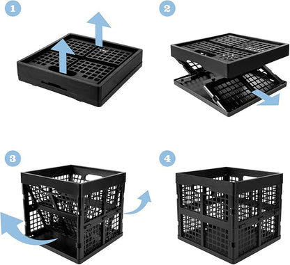 3-Pack Collapsible Plastic Storage Crates, Foldable Crates - Image 5