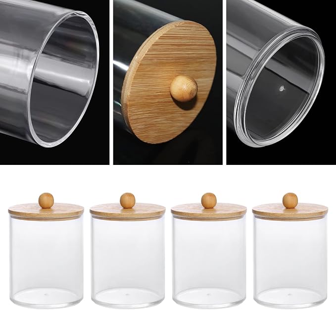 Tbestmax 4 Pack Qtip Holder, 10-Ounce Bathroom Organizer Accessories Storage - Image 3