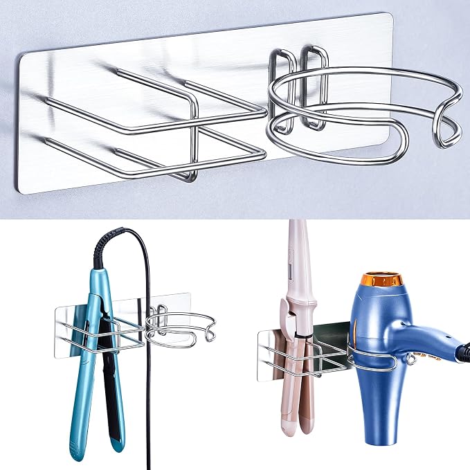 Hair Straightener Holder Hair Dryer Holder Wall Mounted, Blow Dryer and Curling by LOXSUN